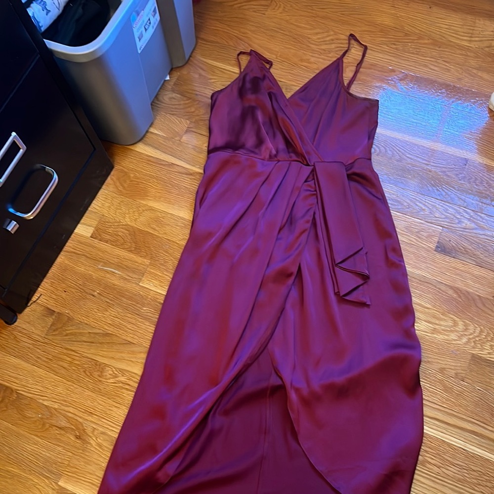 Nasty gal magenta jewel colored midi dress size med